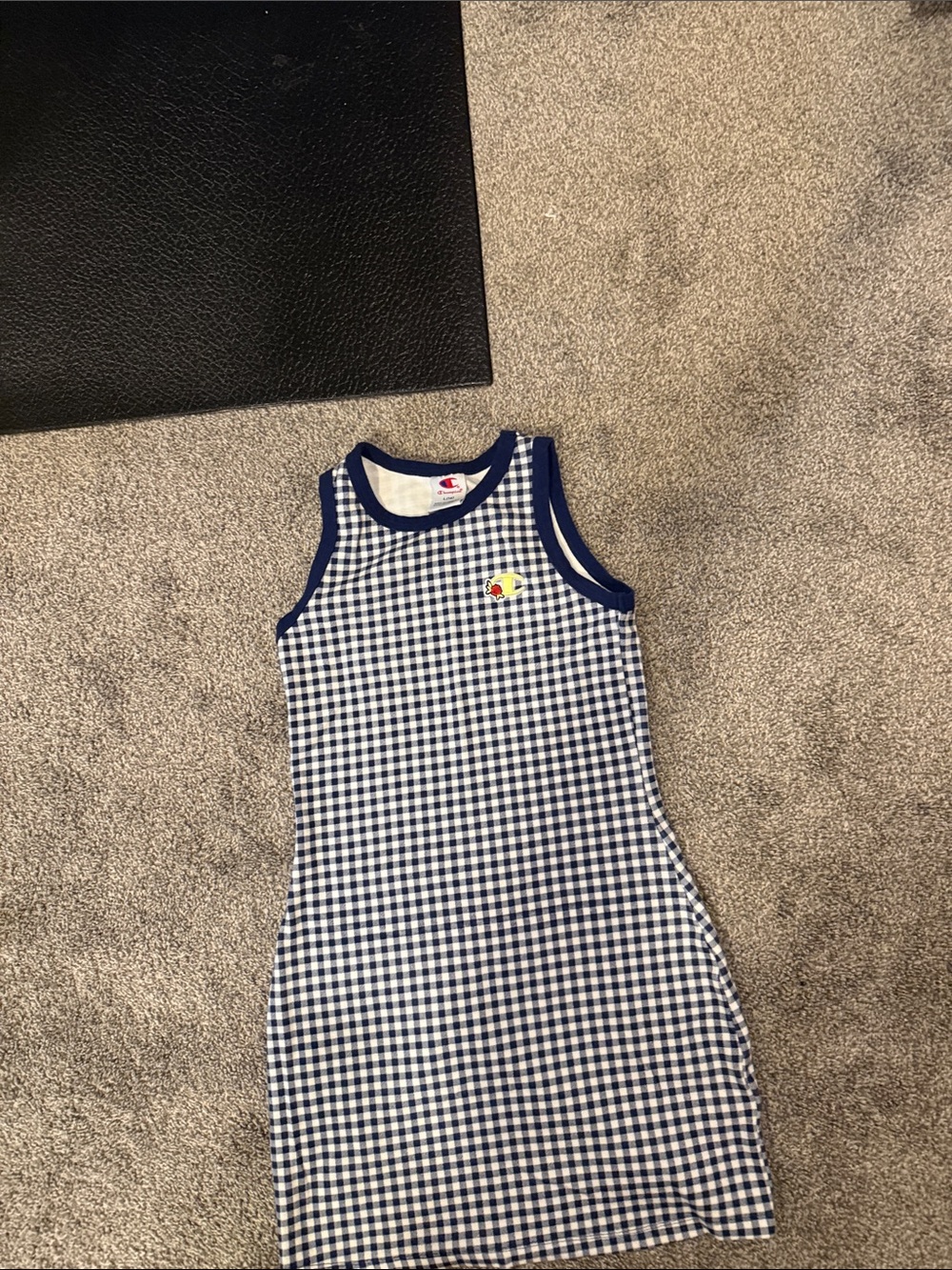 Champion Navy and White Gingham Tank Dress